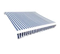 vidaXL Awning Top Sunshade Canvas Blue & White 4 x 3 m UK HOT