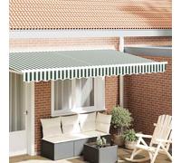 vidaXL Awning Valance Replacement Green and White 4 m Polyester