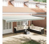 vidaXL Awning Valance Replacement Green and White 6 m Polyester