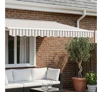vidaXL Awning Valance Replacement Light Grey and White 3 m Polyester