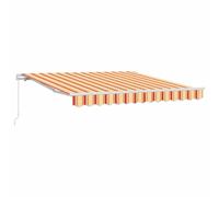 vidaXL Awning Yellow and orange 3.5 x 2.5 m Polyester and metal, Adjustable Suns
