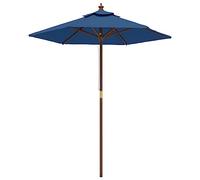 vidaXL Garden Parasol with Wooden Pole Azure Blue 196x231 cm