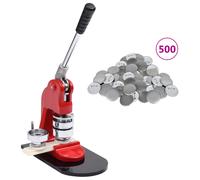 vidaXL Badge Button Maker with 500 pcs Pinback Button Parts 44 mm