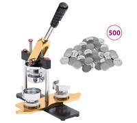 vidaXL Badge Maker with 500 pcs Pinback Button Parts 25mm Rotate Punch