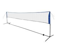 Badminton net Multicolour 600x155cm PE mesh Adjustable Lacquered Metal Frame Set