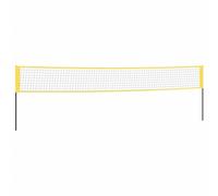 vidaXL Badminton Net Yellow and Black 600x155 cm PE Fabric Volleyball Net