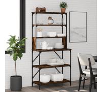 vidaXL Baker's Rack 6-Tier Smoked Oak 90x40x180 cm Engineered Wood
