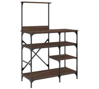 vidaXL Baker's Rack Storage Kitchen Rack Brown Oak Engineered Wood and Metal