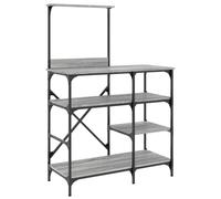 vidaXL Baker's Rack Storage Kitchen Rack Grey Sonoma Engineered Wood and Metal