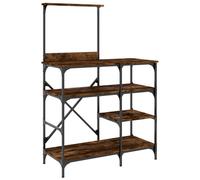vidaXL Baker's Rack Storage Kitchen Rack Smoked Oak Engineered Wood and Metal