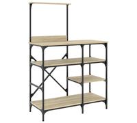vidaXL Baker's Rack Storage Kitchen Rack Sonoma Oak Engineered Wood and Metal