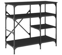 vidaXL Baker's Rack Storage Shelf Kitchen Rack Black Engineered Wood and Metal