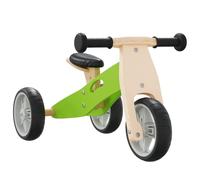 vidaXL Balance Bike for Children - Green/Black, Convertible 2-in-1 Trike/Bicycle, Adjustable Seat/Handlebar, PU/EVA