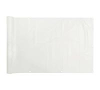 vidaXL Balcony Deck Screen - White PVC-Coated Polyester Privacy Sunshade - 600x75 cm, Weather and UV