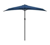vidaXL Balcony Parasol with Aluminium Pole Umbrella Blue 270x144x222 cm Half
