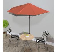 vidaXL Balcony Parasol with Aluminium Pole Terracotta 270x144x222 cm Half