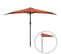 vidaXL Balcony Parasol with Aluminium Pole Terracotta 300x155x223 cm Half
