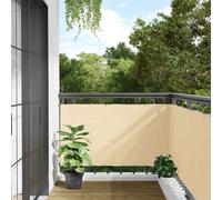 vidaXL Garden Privacy Screen Balcony Sun Shade, Cream, 300x90 cm, Weather-Resistant PVC Fence Panel for Outdoor, Porch Blind, Windbreak
