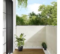 vidaXL Balcony Screen-Garden Fence-Privacy Divider-Cream Polyester Oxford-PU Coated-Water/UV Resistant-120x800 cm
