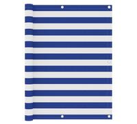 vidaXL Balcony Screen White and Blue 120x600 cm Oxford Fabric Privacy Sunshade
