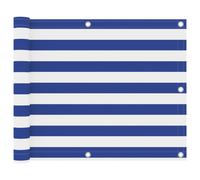 vidaXL Balcony Screen White and Blue 75x300 cm Oxford Fabric Privacy Sunshade