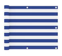 vidaXL Balcony Screen White and Blue 75x400 cm Oxford Fabric Privacy Sunshade