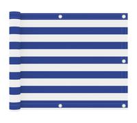 vidaXL Balcony Screen White and Blue 75x600 cm Oxford Fabric Privacy Sunshade