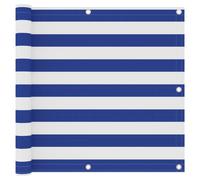 vidaXL Balcony Screen White and Blue 90x400 cm Oxford Fabric Privacy Sunshade