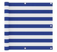 vidaXL Balcony Screen White and Blue 90x400 cm Oxford Fabric Privacy Sunshade