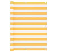 vidaXL Balcony Screen White and Yellow 120x300 cm Oxford Fabric