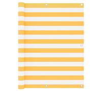 vidaXL Balcony Screen White and Yellow 120x500 cm Oxford Fabric Sunshade Fence