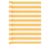 vidaXL Balcony Screen White and Yellow 120x500 cm Oxford Fabric Sunshade Fence