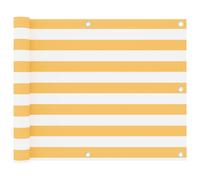 vidaXL Balcony Screen White and Yellow 75x500 cm Oxford Fabric Sunshade Fence