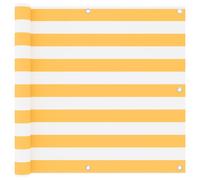 vidaXL Balcony Screen White and Yellow 90x600 cm Oxford Fabric Sunshade Fence