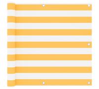 vidaXL Balcony Screen White and Yellow 90x600 cm Oxford Fabric Sunshade Fence