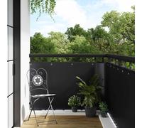 vidaXL Balcony Screen with Eyelets Black