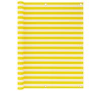 vidaXL Balcony Screen Yellow and White 120x600 cm HDPE