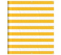 vidaXL Balcony Screen Yellow and White Stripe 120x1000 cm garden screen