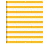 vidaXL Balcony Screen Yellow and White Stripe 120x700 cm garden screen