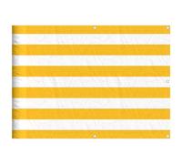 vidaXL Balcony Screen Yellow and White Stripe 75x1000 cm, White