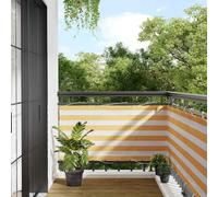 vidaXL Balcony Screen Yellow and White Stripe 75x800 cm garden screen