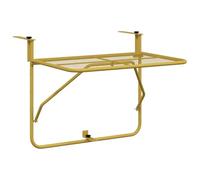 vidaXL Balcony Table Patio Bar Desk Outdoor Folding Hanging Table Terrace Yard Porch Railing Side Table Home Garden Furniture Gold Steel