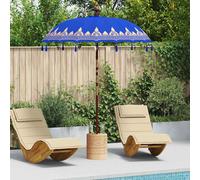 vidaXL Balinese Parasol Blue (180-190) x 260 cm Cotton and Wood