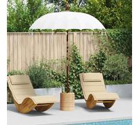 Balinese Parasol Cream Cotton and solid wood Outdoor Umbrella Garden vidaXL