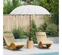 Balinese Parasol Cream Cotton and solid wood Outdoor Umbrella Garden vidaXL
