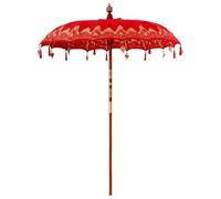 vidaXL Balinese red parasol 180-190 cm in cotton and solid wood, lacquered and foldable. Ideal for protecting yourself from the sun with a water resistant fabric. Perfect for summer, use on the patio