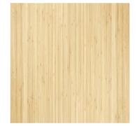 vidaXL Bamboo Area Rug - 100x100cm Square Light Nature Tone with Anti-Slip Backing for Living Room, Bedroom, Easy to Clean