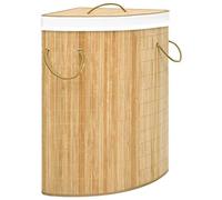 vidaXL Bamboo Corner Laundry Basket 60L Washing Clothes Hamper Storage Bin