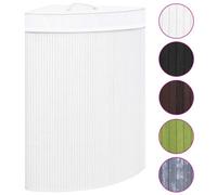 Vidaxl Bamboo Corner Laundry Basket White 60 L