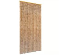 vidaXL Bamboo Insect Door Curtain 90x220cm - Natural Brown Wooden Blinds, Fly Screen for Easy Access & Privacy, Heat Insulating Walk-Through Barrier